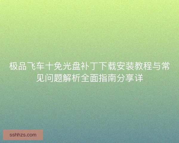 极品飞车十免光盘补丁下载安装教程与常见问题解析全面指南分享详